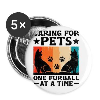 Pet Sitter Pet Sitting Dog and Cat Sitters Dog Wal - Buttons large 2.2''/56 mm (5-pack) - white - Front