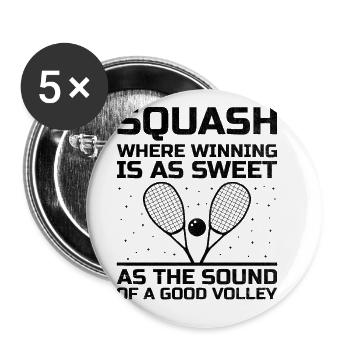 Squashspieler Squash Tennisspieler Raquetball Spor - Buttons groß 56 mm (5er Pack) - Weiß - Vorne