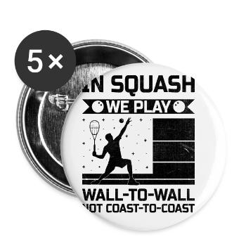 Squashspieler Squash-Tennisspieler Raquetball-Spor - Buttons groß 56 mm (5er Pack) - Weiß - Vorne