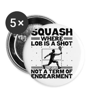 Squash Player Squash Tennis Player Raquetball Spor - Buttons large 2.2''/56 mm (5-pack) - white - Front