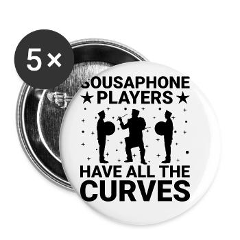 Marching Band Sayings Funny Marching Instruments - Buttons large 2.2''/56 mm (5-pack) - white - Front