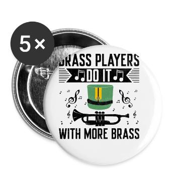 Marching Band Sayings Funny Marching Instruments - Buttons large 2.2''/56 mm (5-pack) - white - Front