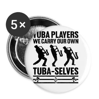 Marching Band Sayings Funny Marching Instruments - Buttons large 2.2''/56 mm (5-pack) - white - Front