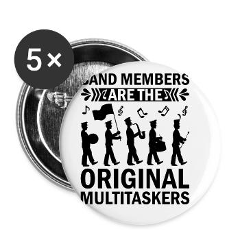 Marching Band Sayings Funny Marching Instruments - Buttons large 2.2''/56 mm (5-pack) - white - Front