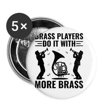 Marching Band Sayings Funny Marching Instruments - Buttons large 2.2''/56 mm (5-pack) - white - Front