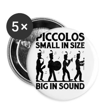 Blaskapelle Sprüche Lustige Marschinstrumente - Buttons groß 56 mm (5er Pack) - Weiß - Vorne