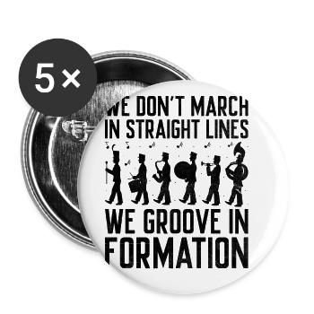 Marching Band Sayings Funny Marching Instruments - Buttons large 2.2''/56 mm (5-pack) - white - Front