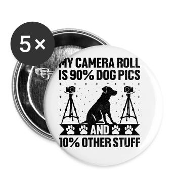 Dog Lover Photography Loves Dog Photographer Dogs - Buttons large 2.2''/56 mm (5-pack) - white - Front