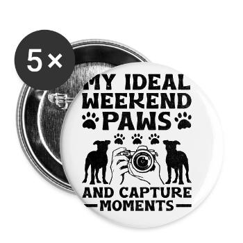 Dog Lover Photography Loves Dog Photographer Dogs - Buttons large 2.2''/56 mm (5-pack) - white - Front