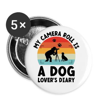 Dog Lover Photography Loves Dog Photographer Dogs - Buttons large 2.2''/56 mm (5-pack) - white - Front