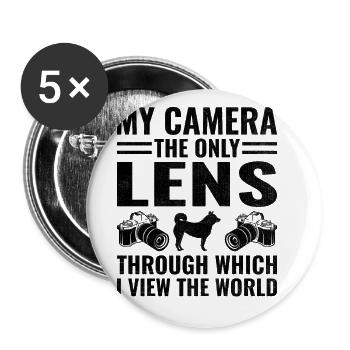 Dog Lover Photography Loves Dog Photographer Dogs - Buttons large 2.2''/56 mm (5-pack) - white - Front