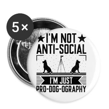 Dog Lover Photography Loves Dog Photographer Dogs - Buttons large 2.2''/56 mm (5-pack) - white - Front