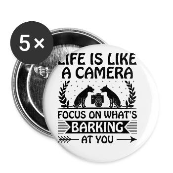 Dog Lover Photography Loves Dog Photographer Dogs - Buttons large 2.2''/56 mm (5-pack) - white - Front