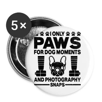 Dog Lover Photography Loves Dog Photographer Dogs - Buttons large 2.2''/56 mm (5-pack) - white - Front