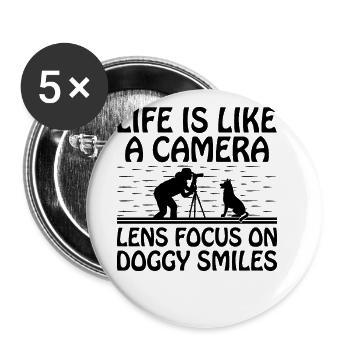 Dog Lover Photography Loves Dog Photographer Dogs - Buttons large 2.2''/56 mm (5-pack) - white - Front