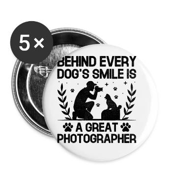 Dog Lover Photography Loves Dog Photographer Dogs - Buttons large 2.2''/56 mm (5-pack) - white - Front
