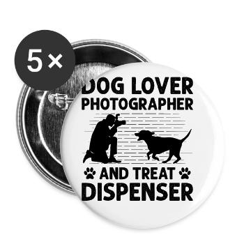 Dog Lover Photography Loves Dog Photographer Dogs - Buttons large 2.2''/56 mm (5-pack) - white - Front