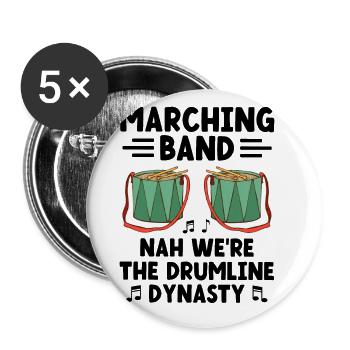 Drum Corps Marching Band Drum Corp Music Percussio - Buttons groß 56 mm (5er Pack) - Weiß - Vorne