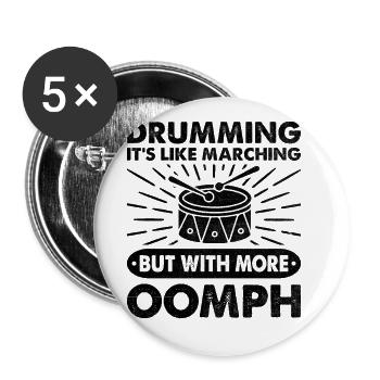 Drum Corps Marching Band Drum Corp Music Percussio - Buttons groß 56 mm (5er Pack) - Weiß - Vorne