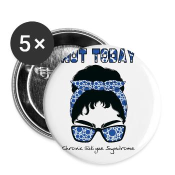 Chronic Fatigue Syndrome Warrior Mom - Buttons large 2.2''/56 mm (5-pack) - white - Front