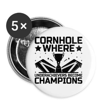 Cornhole Players Cornhole Sports Funny Cornhole Be - Buttons large 2.2''/56 mm (5-pack) - white - Front
