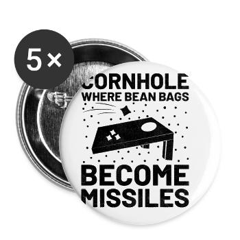 Cornhole Players Cornhole Sports Funny Cornhole Be - Buttons large 2.2''/56 mm (5-pack) - white - Front