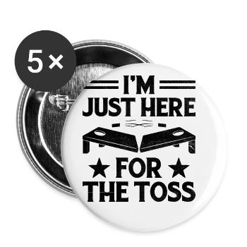 Joueurs De Cornhole Cornhole Sports Drôle De Cornhole Be - Lot de 5 grands badges (56 mm) - blanc - Devant