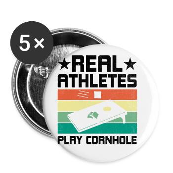 Cornhole Spieler Cornhole Sport Lustig Cornhole Be - Buttons groß 56 mm (5er Pack) - Weiß - Vorne