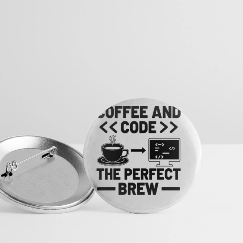 Kaffee-Codierung Programmierer Programmierer Entwickler Nerd Coff Buttons groß 56 mm (5er Pack)