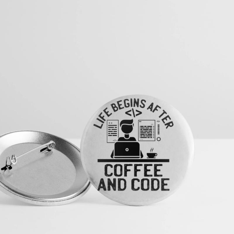 Café Codage Programmeur Codeur Développeur Nerd Coff Lot de 5 grands badges (56 mm)