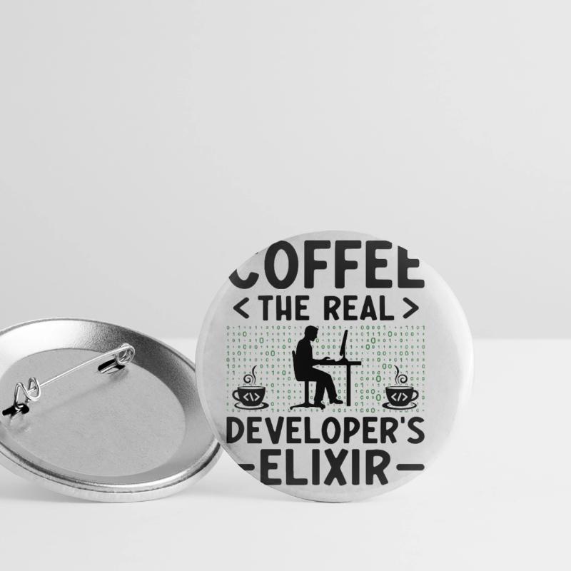 Coffee Coding Programmer Coder Developer Nerd Coff Buttons large 2.2''/56 mm (5-pack)