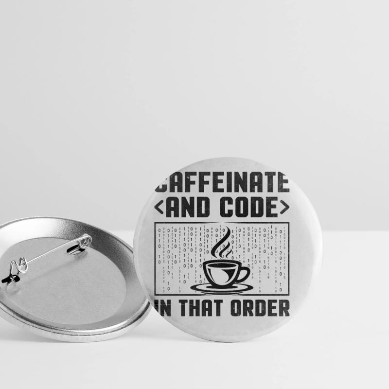 Coffee Coding Programmer Coder Developer Nerd Coff Buttons large 2.2''/56 mm (5-pack)