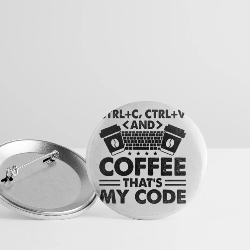 Café Codage Programmeur Codeur Développeur Nerd Coff Lot de 5 grands badges (56 mm)