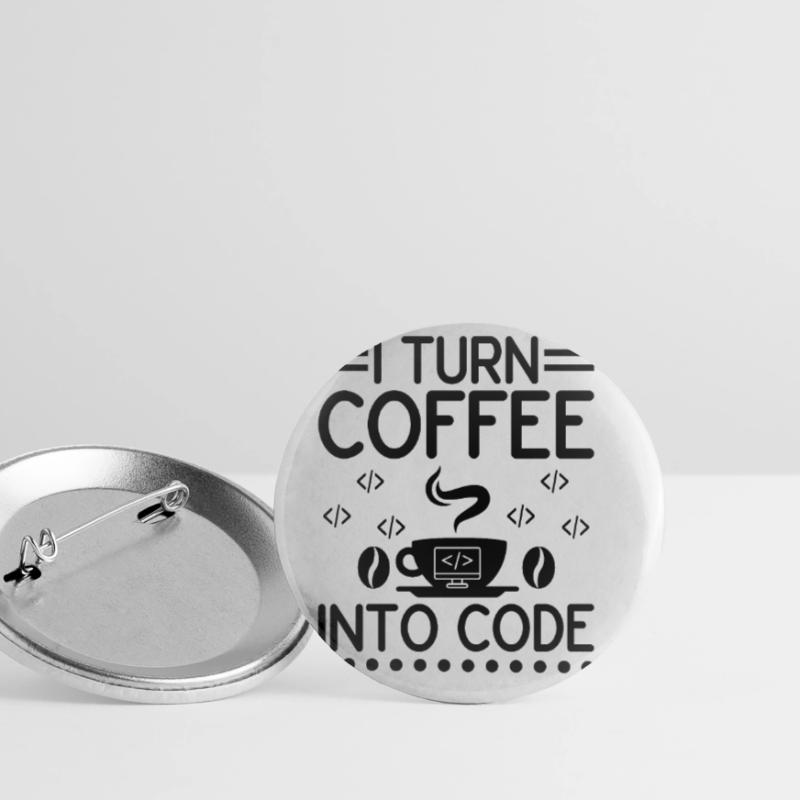 Café Codage Programmeur Codeur Développeur Nerd Coff Lot de 5 grands badges (56 mm)