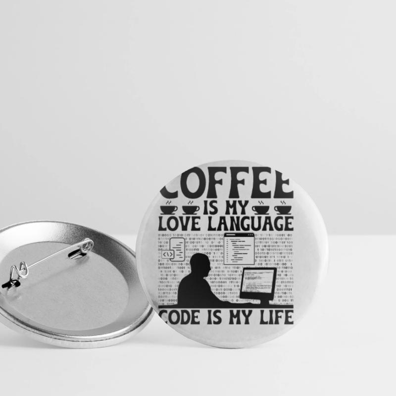Café Codage Programmeur Codeur Développeur Nerd Coff Lot de 5 grands badges (56 mm)