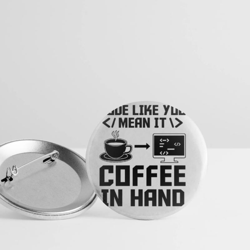 Kaffee-Codierung Programmierer Programmierer Entwickler Nerd Coff Buttons groß 56 mm (5er Pack)