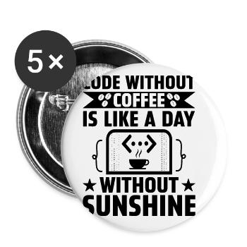 Café Codage Programmeur Codeur Développeur Nerd Coff - Lot de 5 grands badges (56 mm) - blanc - Devant