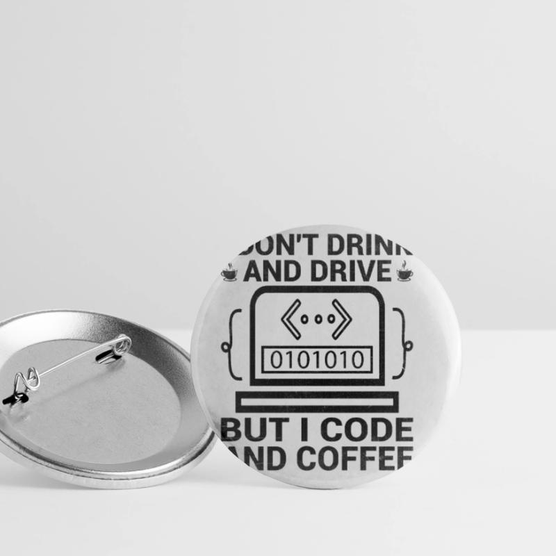 Café Codage Programmeur Codeur Développeur Nerd Coff Lot de 5 grands badges (56 mm)