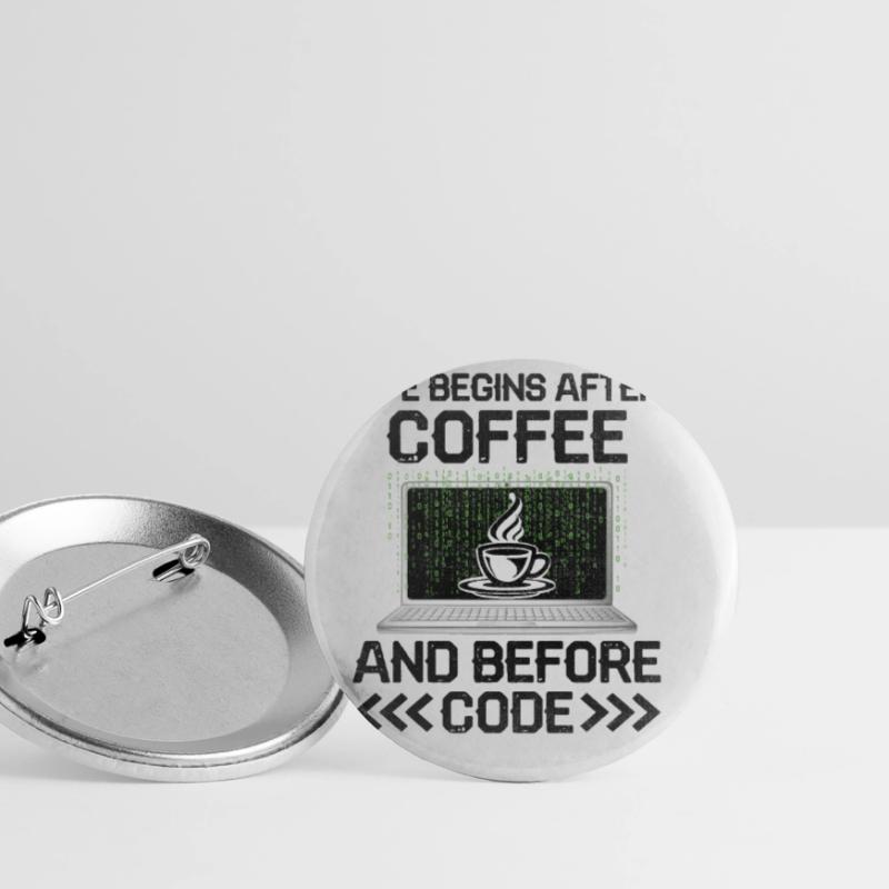 Kaffee-Codierung Programmierer Programmierer Entwickler Nerd Coff Buttons groß 56 mm (5er Pack)