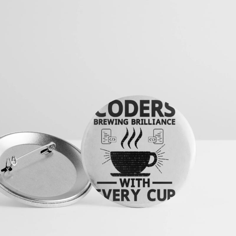 Kaffee-Codierung Programmierer Programmierer Entwickler Nerd Coff Buttons groß 56 mm (5er Pack)