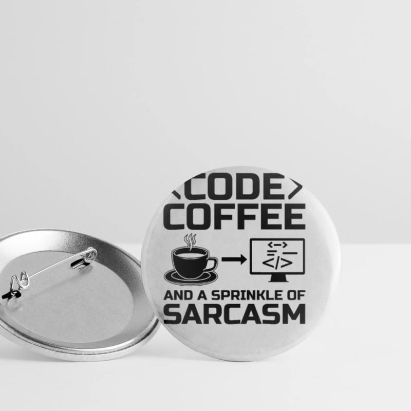 Café Codage Programmeur Codeur Développeur Nerd Coff Lot de 5 grands badges (56 mm)
