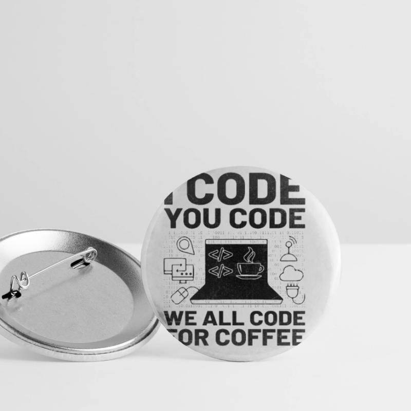 Café Codage Programmeur Codeur Développeur Nerd Coff Lot de 5 grands badges (56 mm)