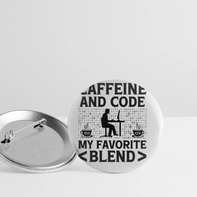 Café Codage Programmeur Codeur Développeur Nerd Coff Lot de 5 grands badges (56 mm)