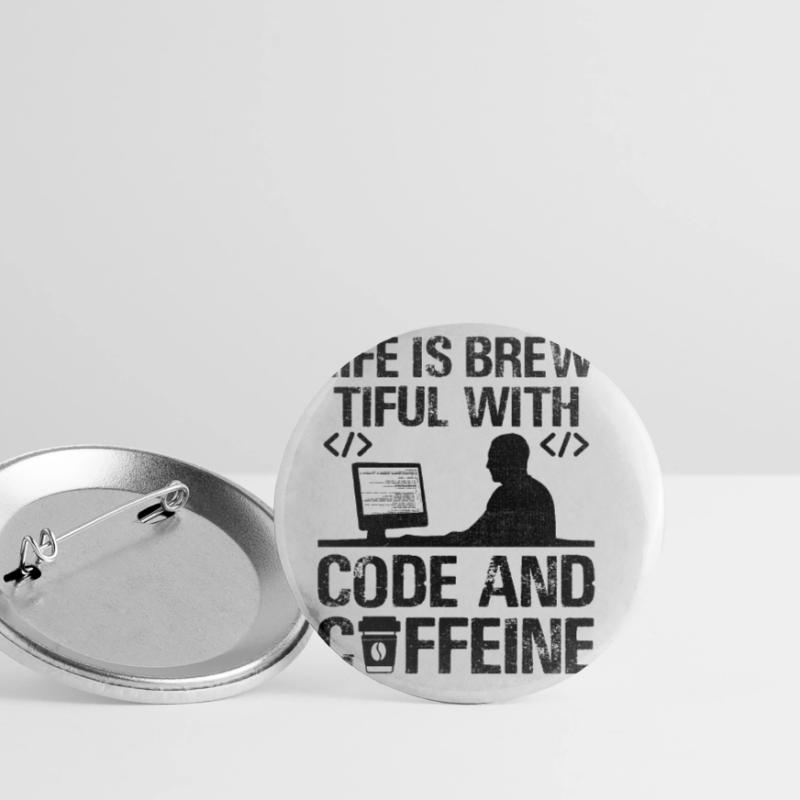 Café Codage Programmeur Codeur Développeur Nerd Coff Lot de 5 grands badges (56 mm)