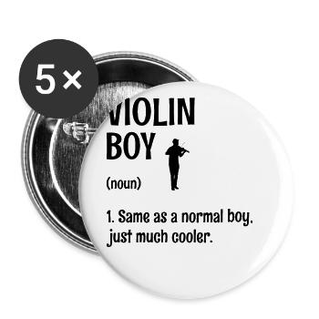 Violin Boy Identique À Un Garçon Normal Juste Beaucoup Plus Cool V - Lot de 5 grands badges (56 mm) - blanc - Devant