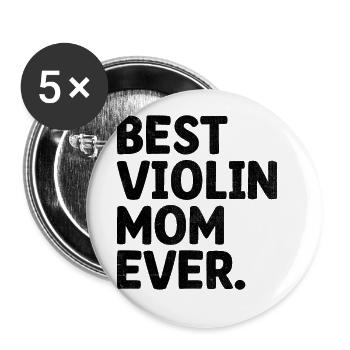 Beste Geige Mama aller Zeiten Geigerin Instrument Violinis - Buttons groß 56 mm (5er Pack) - Weiß - Vorne