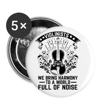 Geiger: Wir bringen Harmonie in eine Welt voller Noi - Buttons groß 56 mm (5er Pack) - Weiß - Vorne