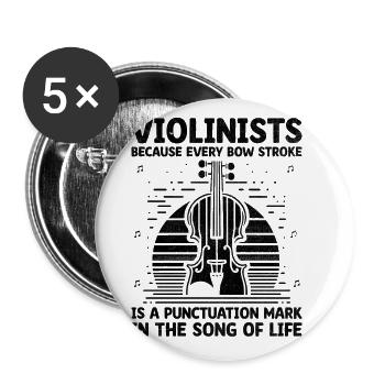 Violonistes Parce que chaque coup d’archet est un ponctuati - Lot de 5 grands badges (56 mm) - blanc - Devant