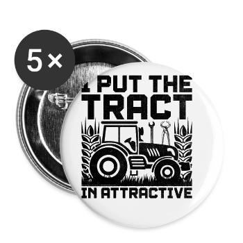 Agricultural Mechanic Funny Tractor Mechanics Farm - Buttons large 2.2''/56 mm (5-pack) - white - Front