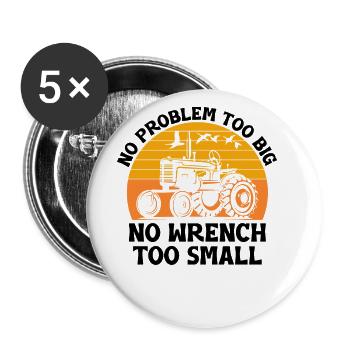 Agricultural Mechanic Funny Tractor Mechanics Farm - Buttons large 2.2''/56 mm (5-pack) - white - Front